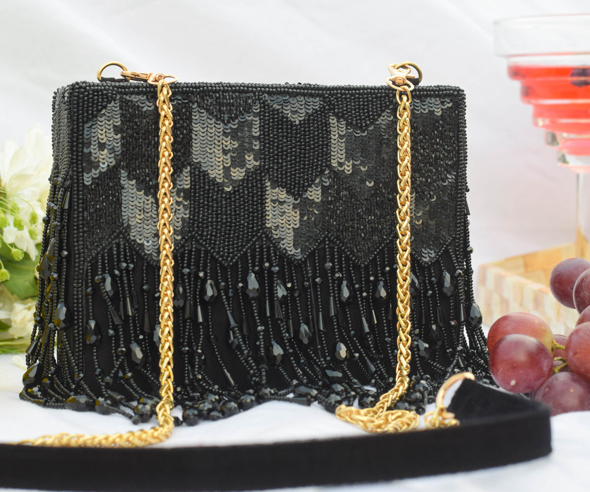 Clutch Purse Glitter Evening Bag Party Cocktail Prom Handbags for Women, Black - Walmart.com